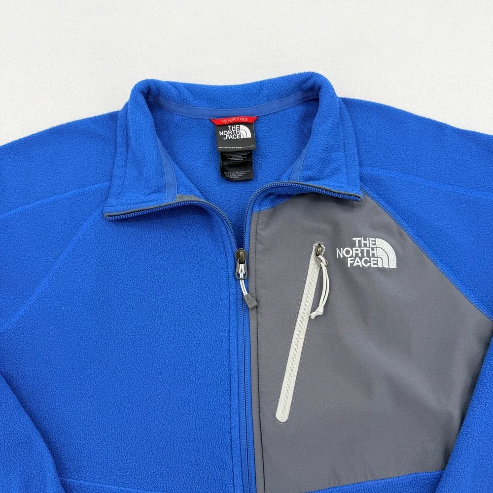 The North Face Mens FlashDry Quarter Zip Fleece Pullover Blue Grey Size Medium